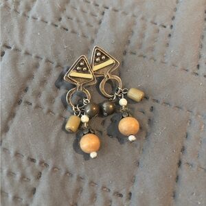 Bundle 3 for $20 Source Unknown Triangular Dangle Earrings with Earthy Tones